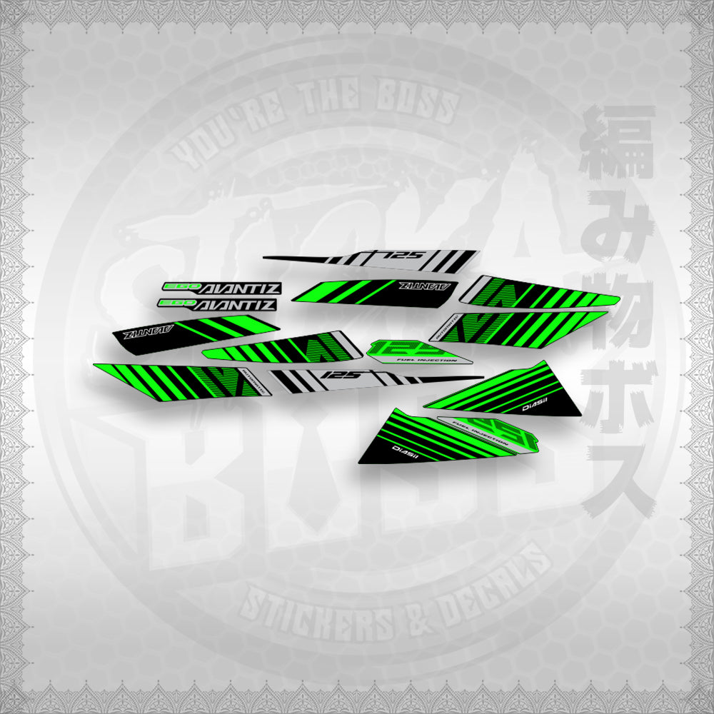 STICKER DECALS for MIO SOUL i125 (MSIEGAVBACU) By STICKABOSS (SOFIE LAMINATED WATERPROOF)