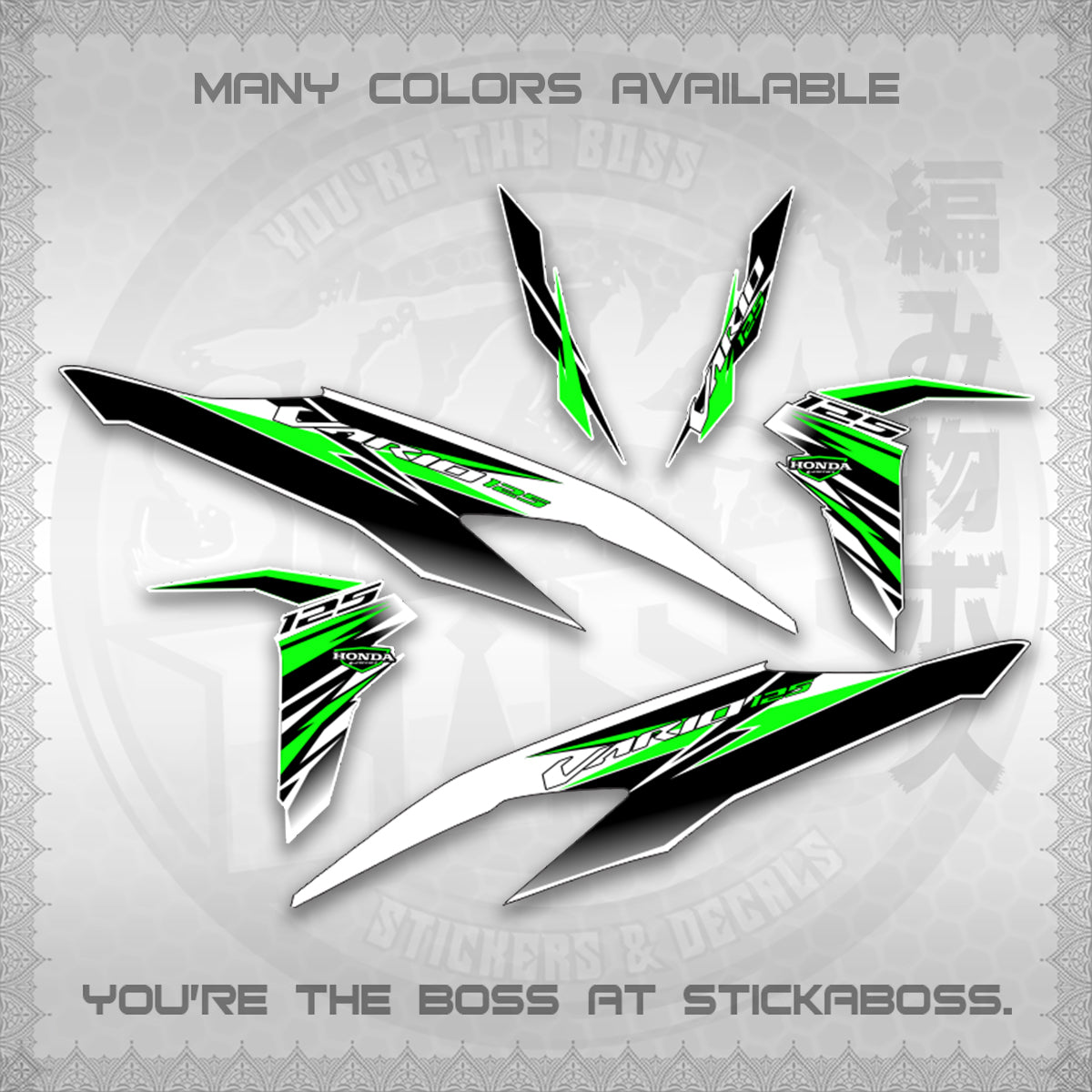 CLICK 125 V2 MALAY INDO CONCEPT ( FOR WHITE VARIO STRIPING SLASH ) STICKER DECALS By STICKABOSS