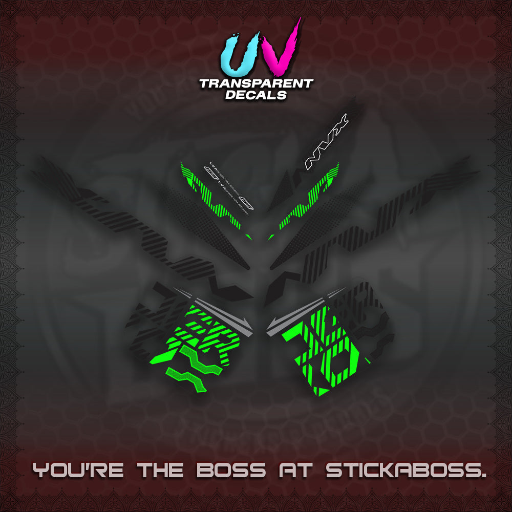 AEROX V2 NVX UV TRANSPARENT DECALS (2024 NEW 001 DESIGN) STICKER DECALS By STICKABOSS