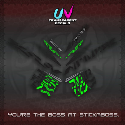 AEROX V2 NVX UV TRANSPARENT DECALS (2024 NEW 001 DESIGN) STICKER DECALS By STICKABOSS
