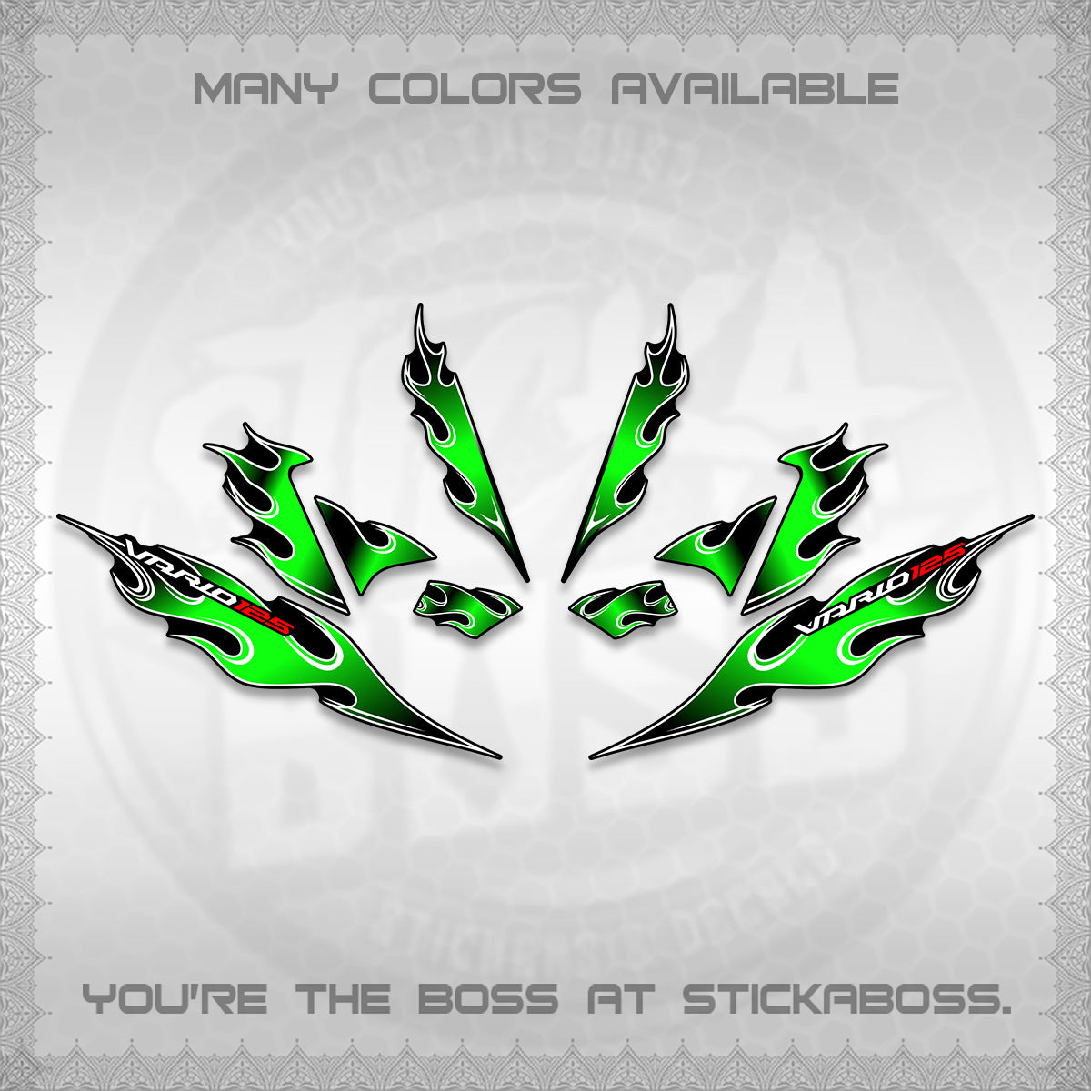 CLICK 125 V4 VARIO DECALS (2026 MOTIF FLAME 1 TONE)STICKER DECALS By STICKABOSS
