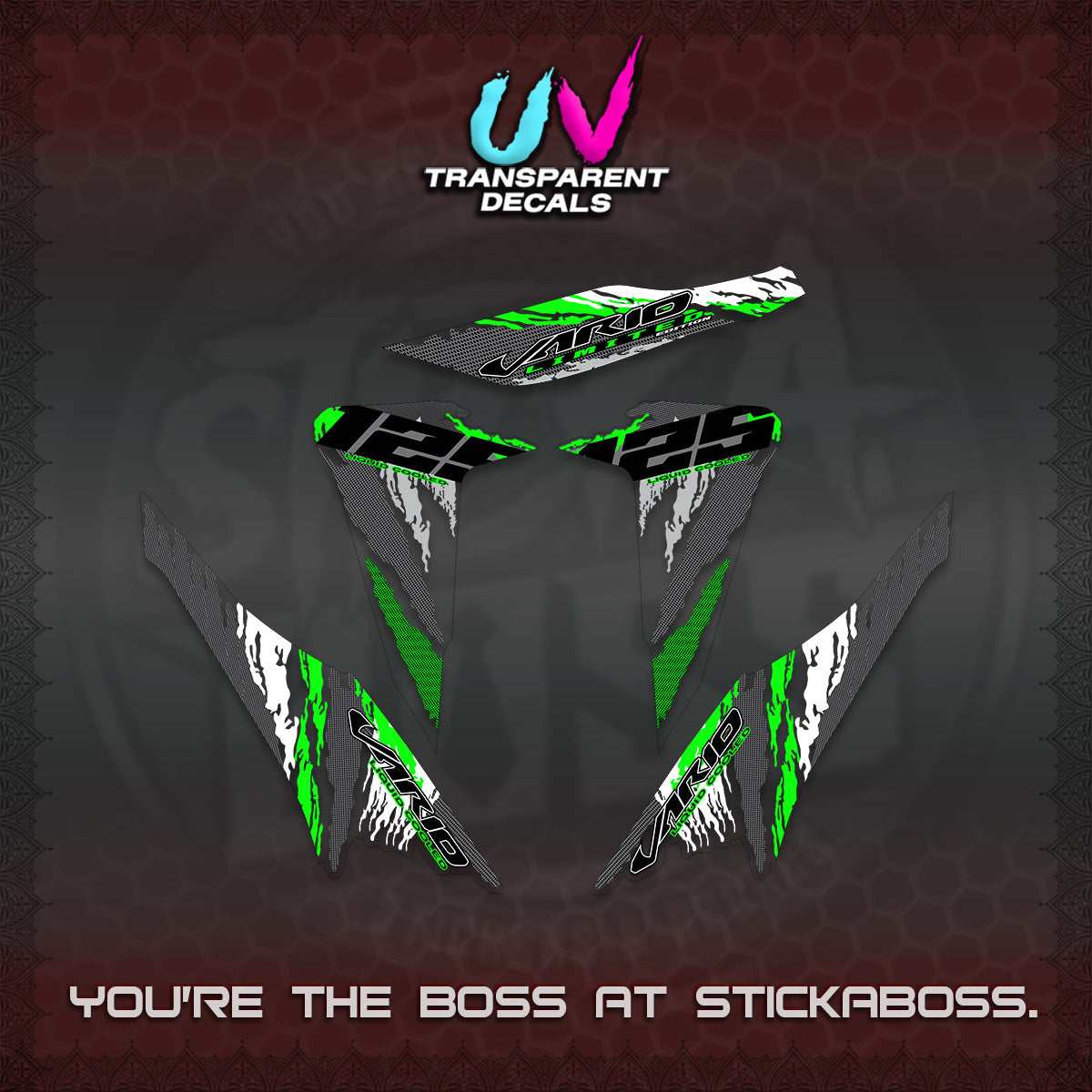 CLICK 125 V2 VARIO UV TRANSPARENT DECALS (2022 SPLASH SPECIAL) STICKER KITS BY STICKABOSS