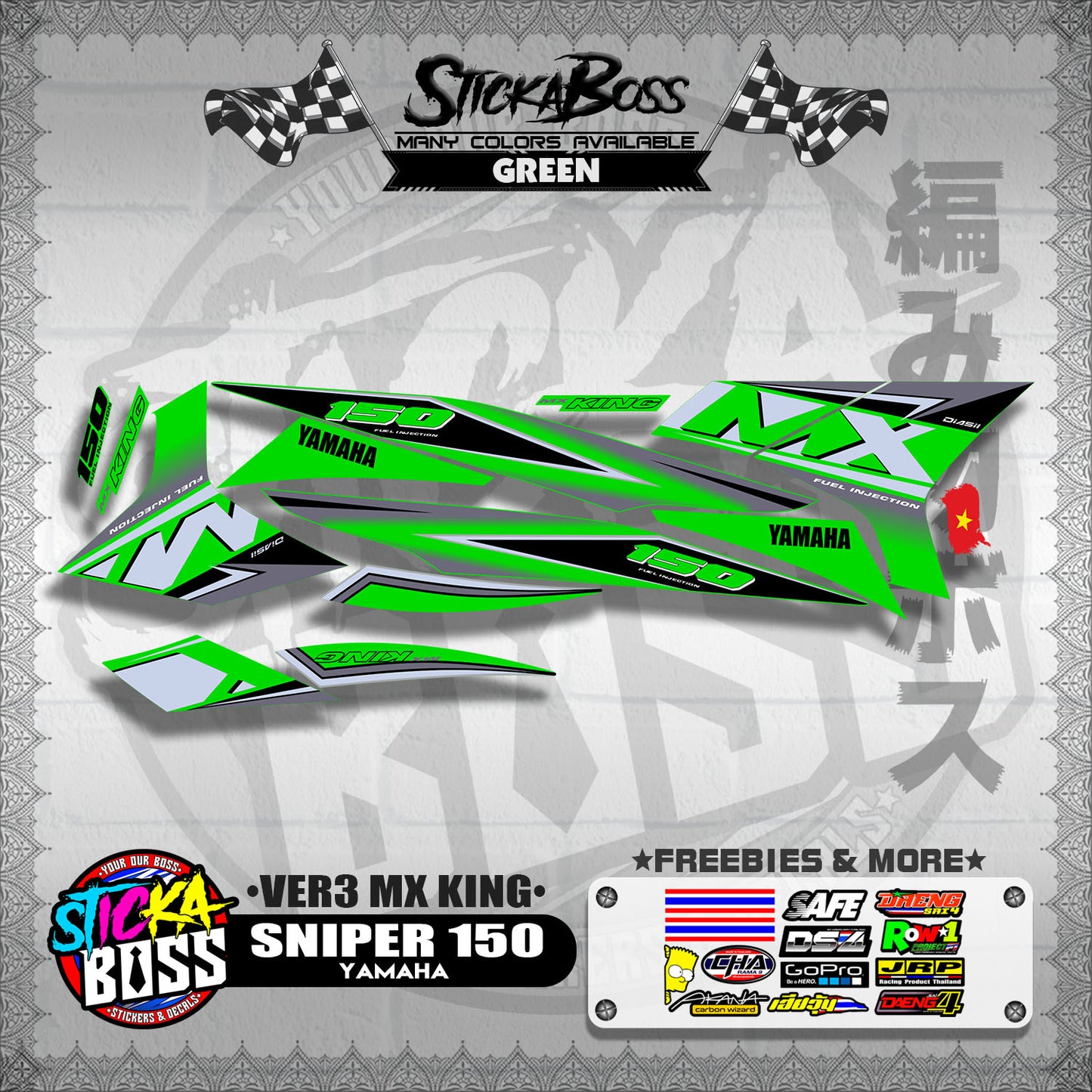 SNIPER 150 DECALS ( VER3 MX KING )【WITH FREEBIES】