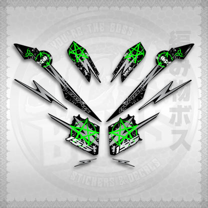 STICKER DECALS for AEROX V3 ALPHA TURBO INDO (AV3STLASA) By STICKABOSS (SOFIE LAMINATED WATERPROOF)