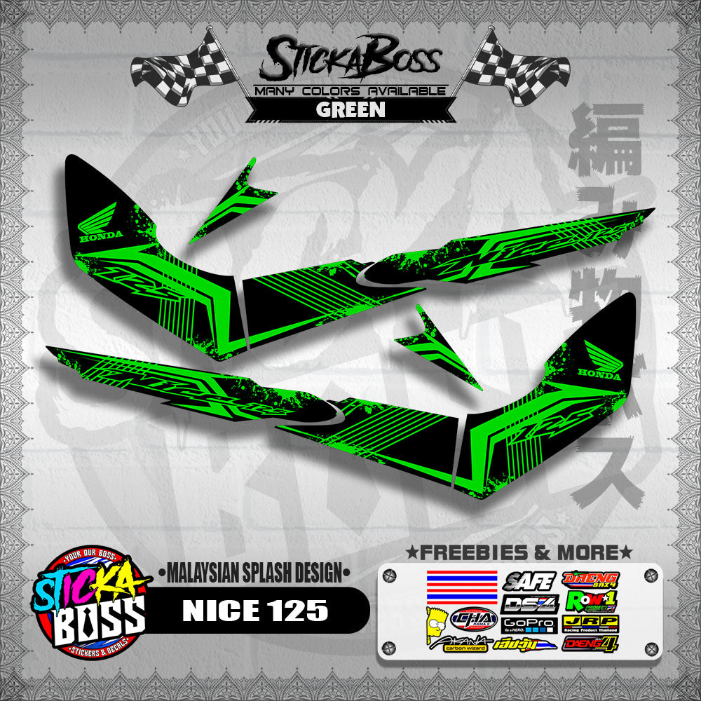 NICE 125 DECALS ( MALAYSIAN SPLASH DESIGN ) [ PREMIUM GLOSSY LAMINATED ]【WITH FREEBIES】
