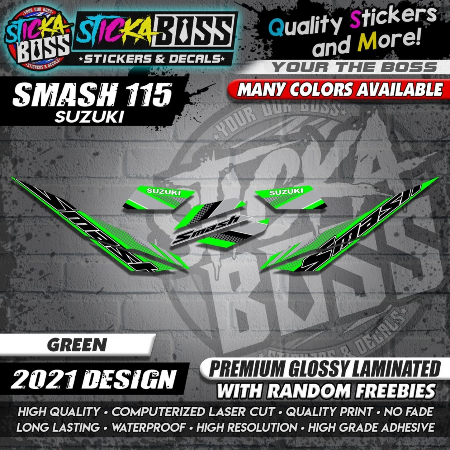Suzuki Smash 115 Stock Decals ( 2021 DESIGN )【WITH FREEBIES】