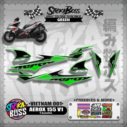 AEROX 155 V1 DECALS ( VIETNAM 001 )【WITH FREEBIES】