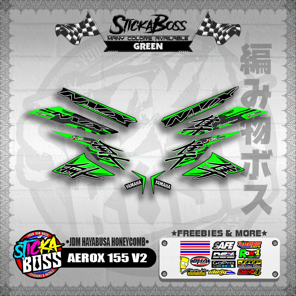 AEROX 155 V2 DECALS ( JDM HAYABUSA HONEYCOMB )【WITH FREEBIES】