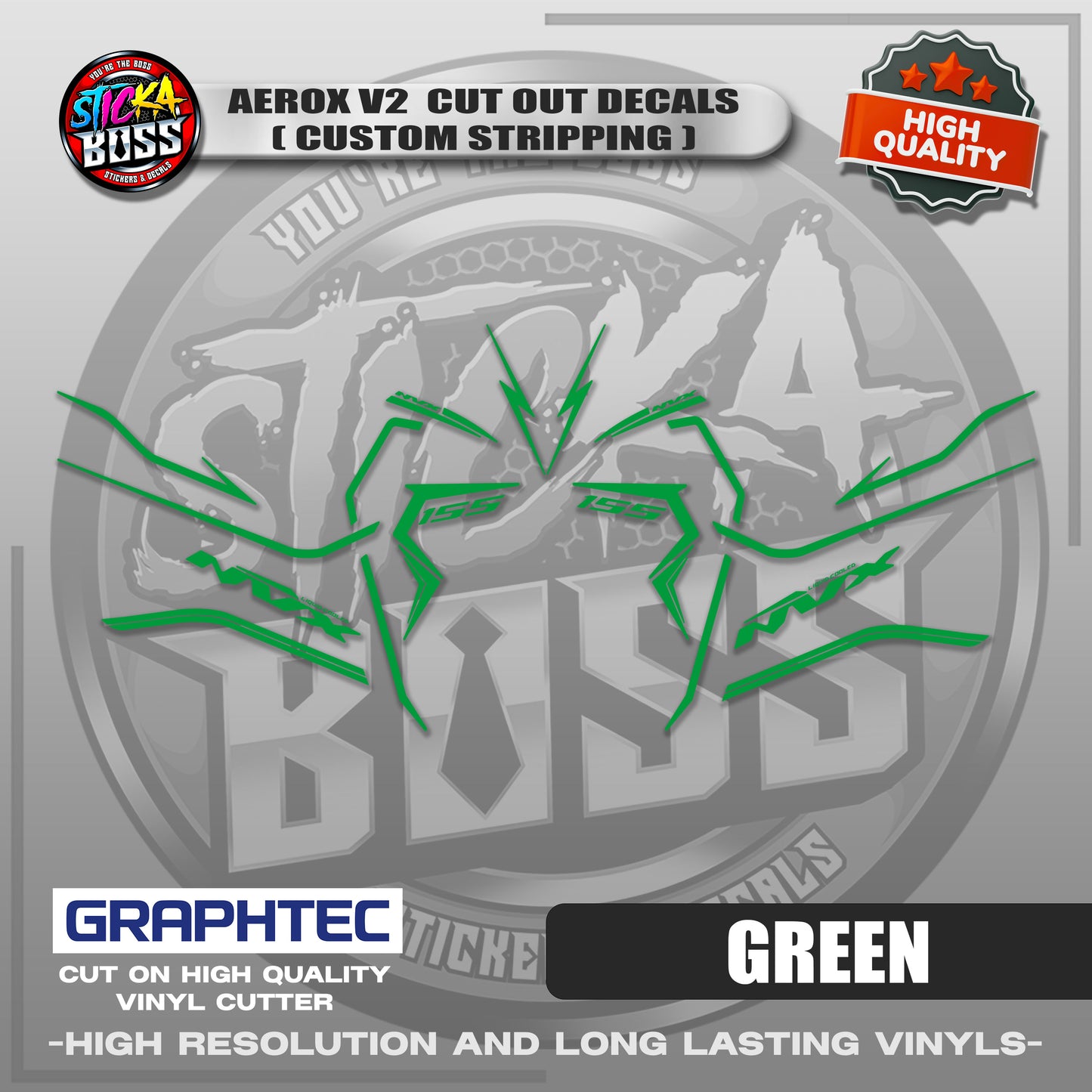 AEROX V2 CUT OUT DECALS ( CUSTOM STRIPPING ) | VINYL WATERPROOF CUT-OUT STICKER DECALS