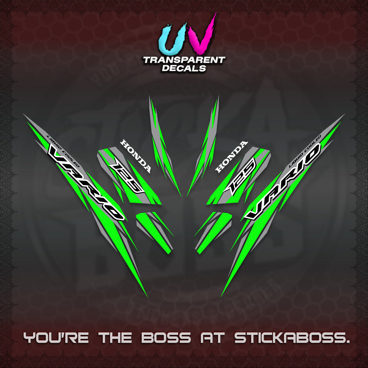 CLICK 125 V3 INDO UV TRANSPARENT DECALS (2024 SV 22-A1 STYLE) STICKER KITS By STICKABOSS