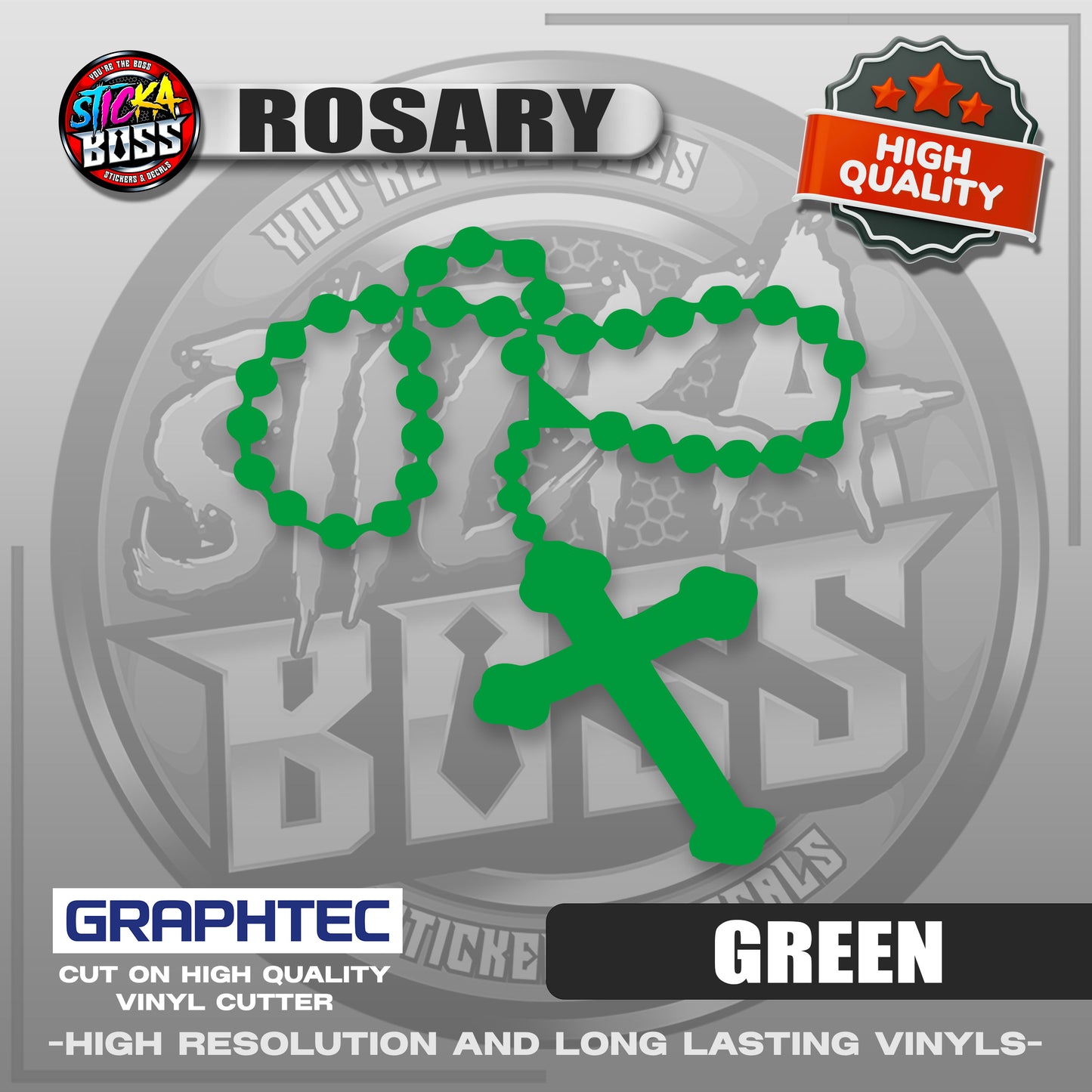 ROSARY | VINYL WATERPROOF CUT-OUT STICKER DECALS【Stickaboss】