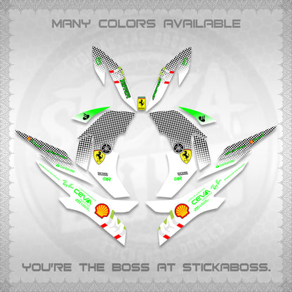 AEROX V2 FOR WHITE DECALS (2026 HORSE RACE DESIGN) STICKER DECALS By STICKABOSS