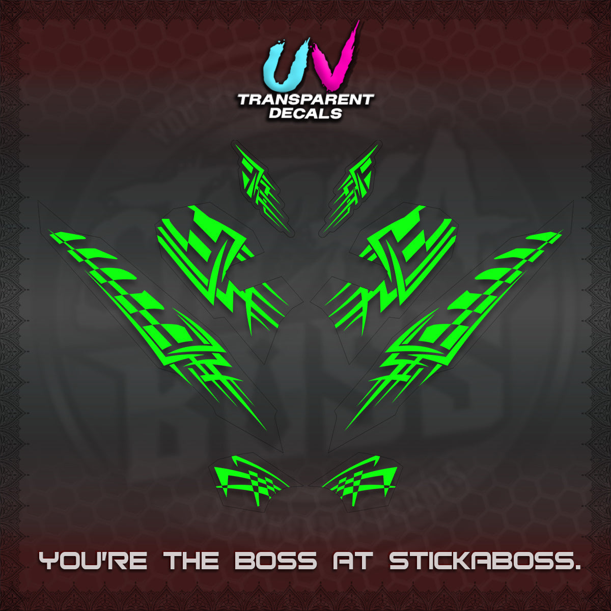 CLICK 125 V3 VARIO INDO-MALAY UV TRANSPARENT DECALS (2026 TRIBAL LINES DESIGN) STICKER DECALS By STICKABOSS
