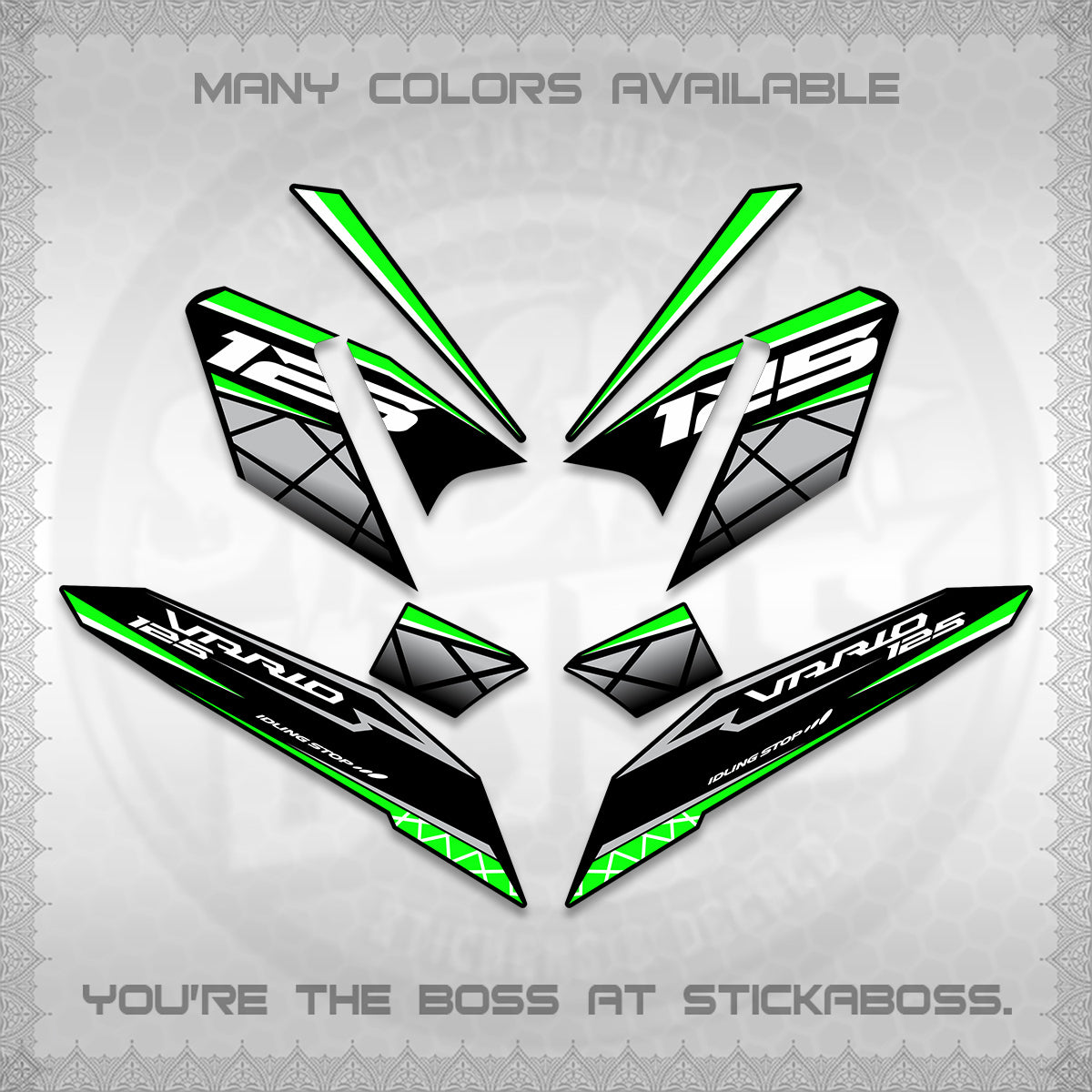 CLICK 125 V4 VARIO DECALS (2026 MODERN STRIPE DESIGN) STICKER KITS BY STICKABOSS