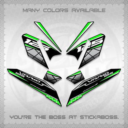 CLICK 125 V4 VARIO DECALS (2026 MODERN STRIPE DESIGN) STICKER KITS BY STICKABOSS