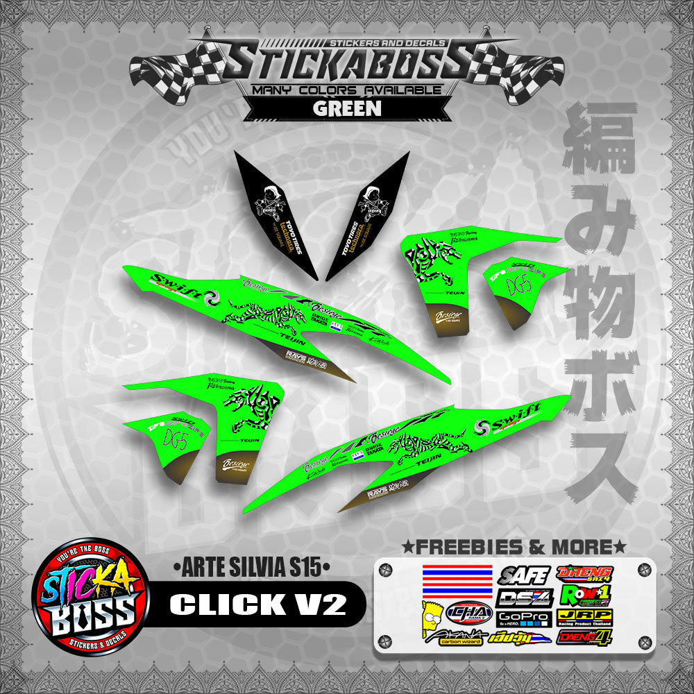 CLICK V2 STICKER DECALS ( ARTE SILVIA S15 )【WITH FREEBIES】