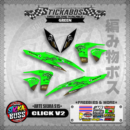 CLICK V2 STICKER DECALS ( ARTE SILVIA S15 )【WITH FREEBIES】