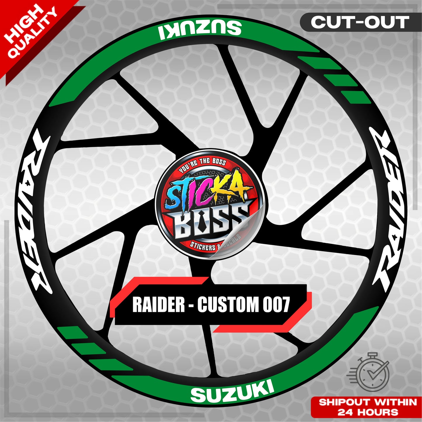 RAIDER R150 MAGS STICKER SET ( 2 MAGS ) - CUSTOM 007 | VINYL WATERPROOF CUT-OUT DECALS