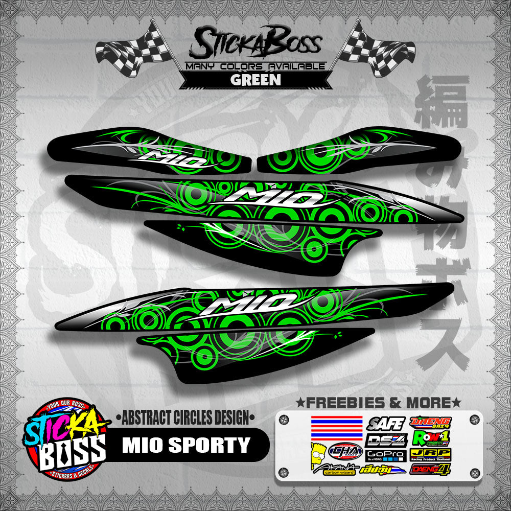 MIO SPORTY DECALS ( ABSTRACT CIRCLES DESIGN )【WITH FREEBIES】