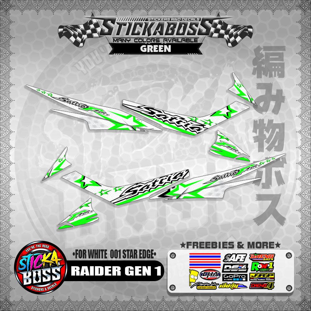 RAIDER GEN 1 MALAYSIAN STICKER DECALS ( FOR WHITE  001 STAR EDGE )【WITH FREEBIES】