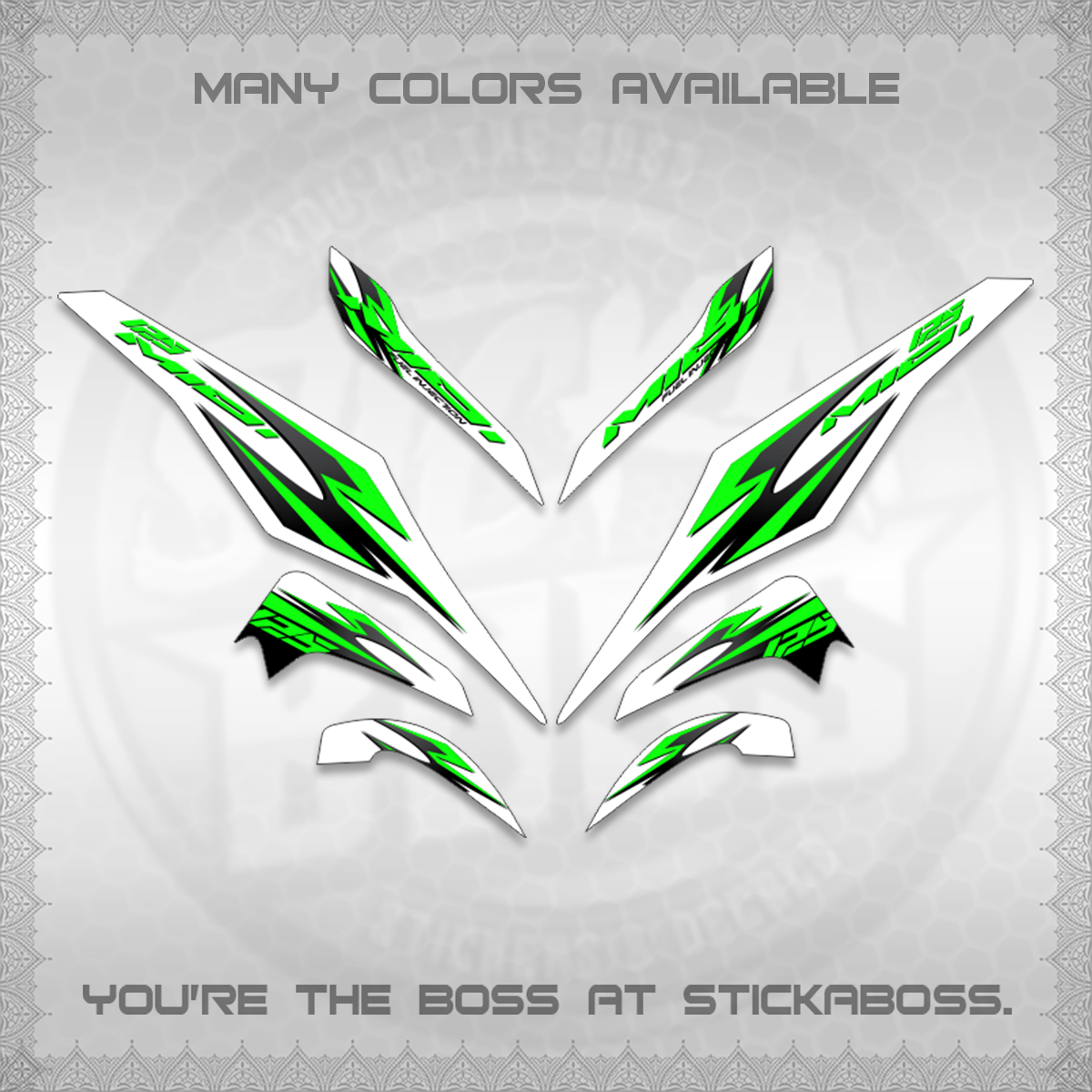 MIO I 125 M3 INDO-MALAY FOR WHITE (SHARP CODE AM3) STICKER DECALS By STICKABOSS (Copy)