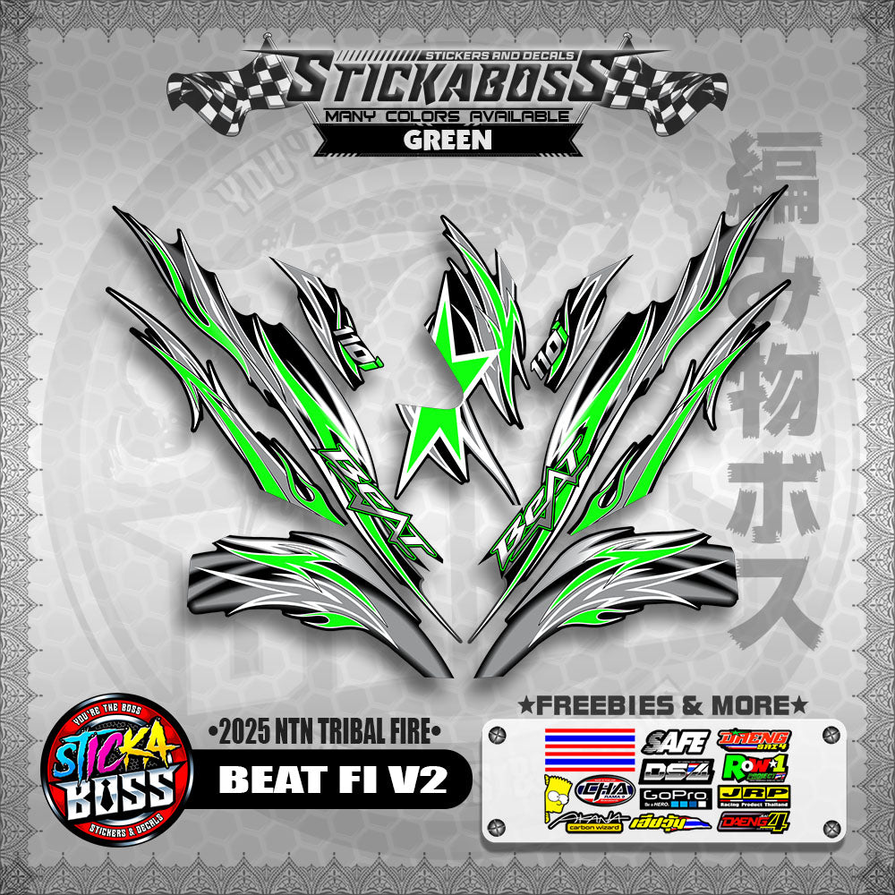 BEAT FI V2 STICKER DECALS ( 2025 NTN TRIBAL FIRE )【WITH FREEBIES】