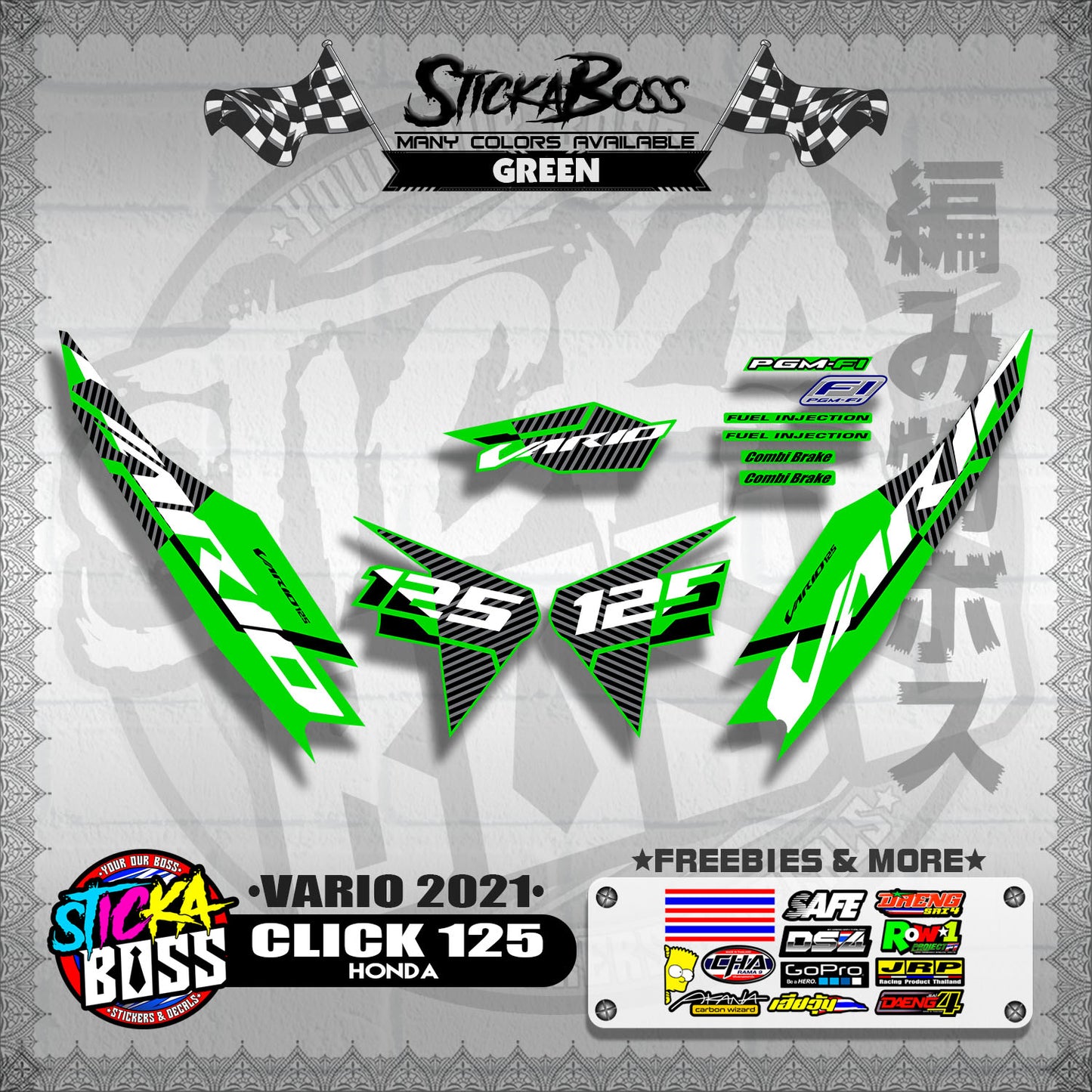CLICK 125 V2 DECALS ( VARIO 2021 )【WITH FREEBIES】