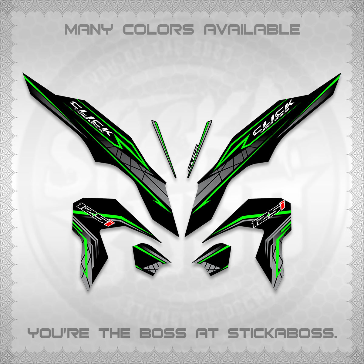 CLICK 125 V3 DECALS (2023 SIMPLE STRIPE DESIGN) STICKER DECALS By STICKABOSS