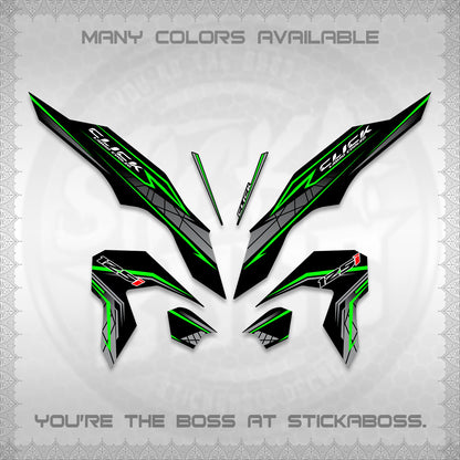 CLICK 125 V3 DECALS (2023 SIMPLE STRIPE DESIGN) STICKER DECALS By STICKABOSS