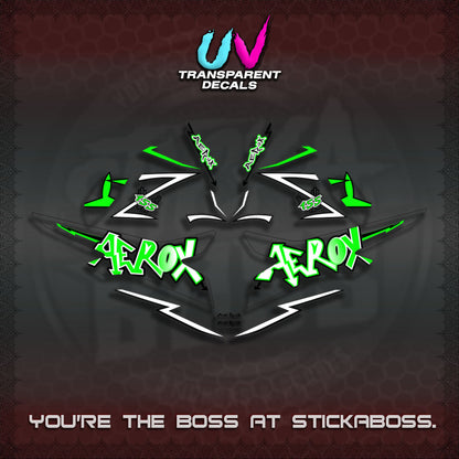 【PREMIUM UV PRINT】AEROX 155 V2 DECALS TRANSPARENT (STRIPING GRAFITY MOTIF) STICKER DECALS By STICKAB