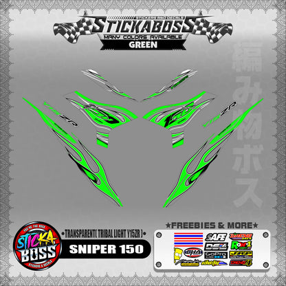 [ PREMIUM UV PRINT ] TRANSPARENT SNIPER 150 DECALS ( TRIBAL LIGHT Y15ZR )【WITH FREEBIES】