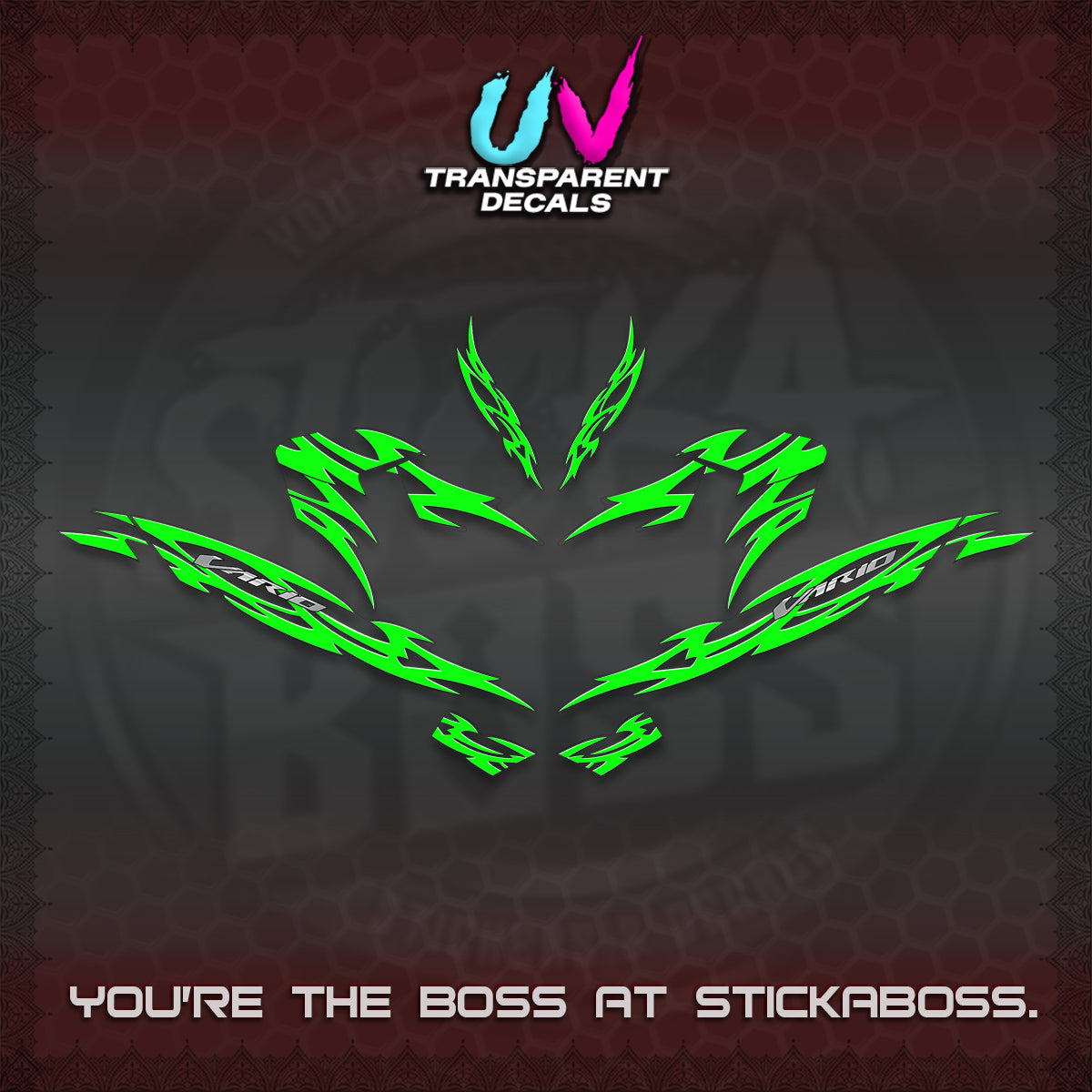 CLICK 125 V4 INDO VARIO UV TRANSPARENT DECALS (2026 NUSANTARA STRIPING) STICKER DECALS By STICKABOSS
