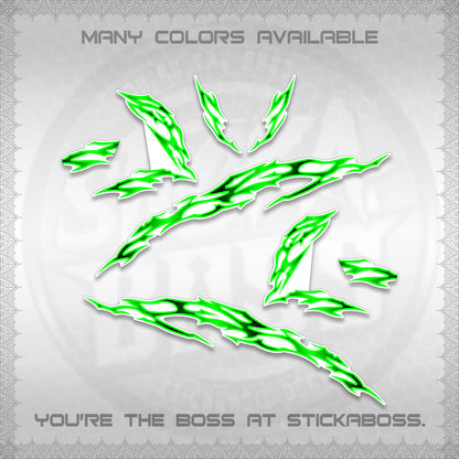 CLICK 125 V3 FOR WHITE DECALS (2026 TRIBAL LIGHTNING DESIGN) STICKER KITS BY STICKABOSS