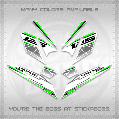 CLICK 125 V4 VARIO FOR WHITE DECALS (2026 MODERN STRIPE DESIGN) STICKER KITS BY STICKABOSS