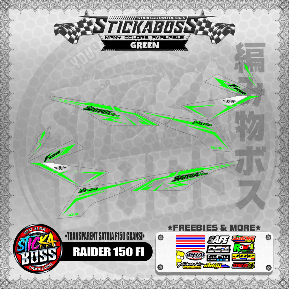 [ PREMIUM UV PRINT ] TRANSPARENT RAIDER 150 FI STICKER DECALS ( SATRIA F150 GARANSI )【WITH FREEBIES】