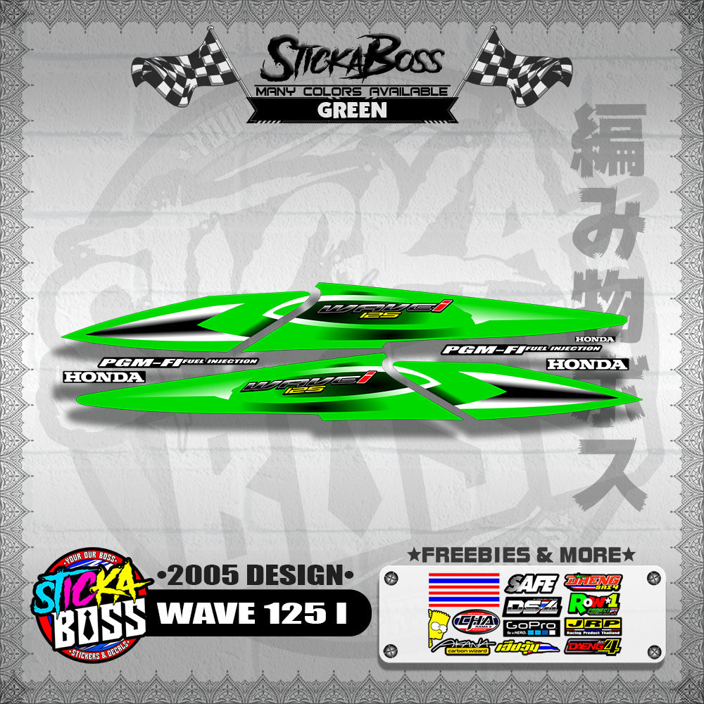 WAVE 125 I DECALS ( 2005 DESIGN )【WITH FREEBIES】