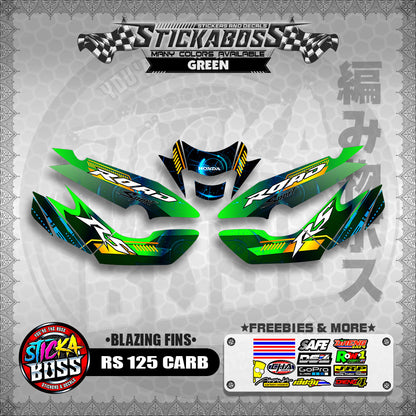 RS 125 CARB STICKER DECALS ( BLAZING FINS )【WITH FREEBIES】
