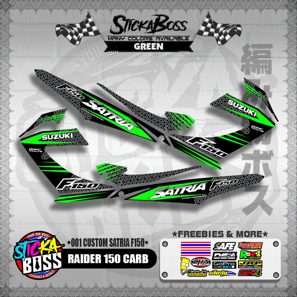 RAIDER 150 CARB DECALS ( 001 CUSTOM SATRIA F150 )【WITH FREEBIES】