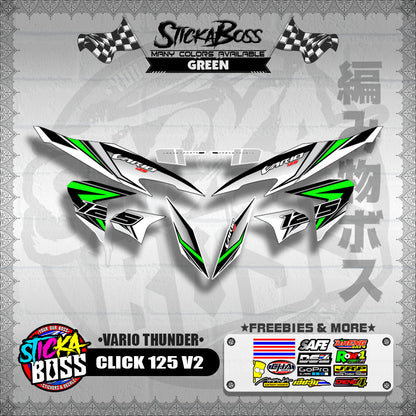 CLICK 125 V2 DECALS ( VARIO THUNDER )【WITH FREEBIES】