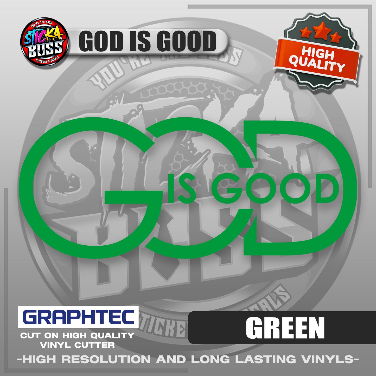 GOD IS GOOD | VINYL WATERPROOF CUT-OUT STICKER DECALS【Stickaboss】
