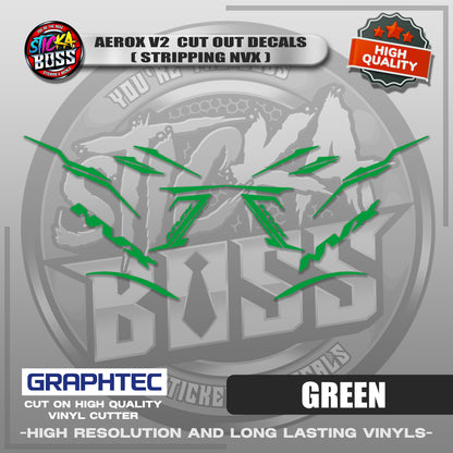 AEROX V2 CUT OUT DECALS ( STRIPPING NVX ) | VINYL WATERPROOF CUT-OUT STICKER DECALS