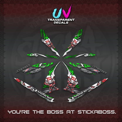AEROX 155 V1 UV TRANSPARENT DECALS (2026 NEW RCB 2.0 DESIGN) STICKER KITS BY STICKABOSS
