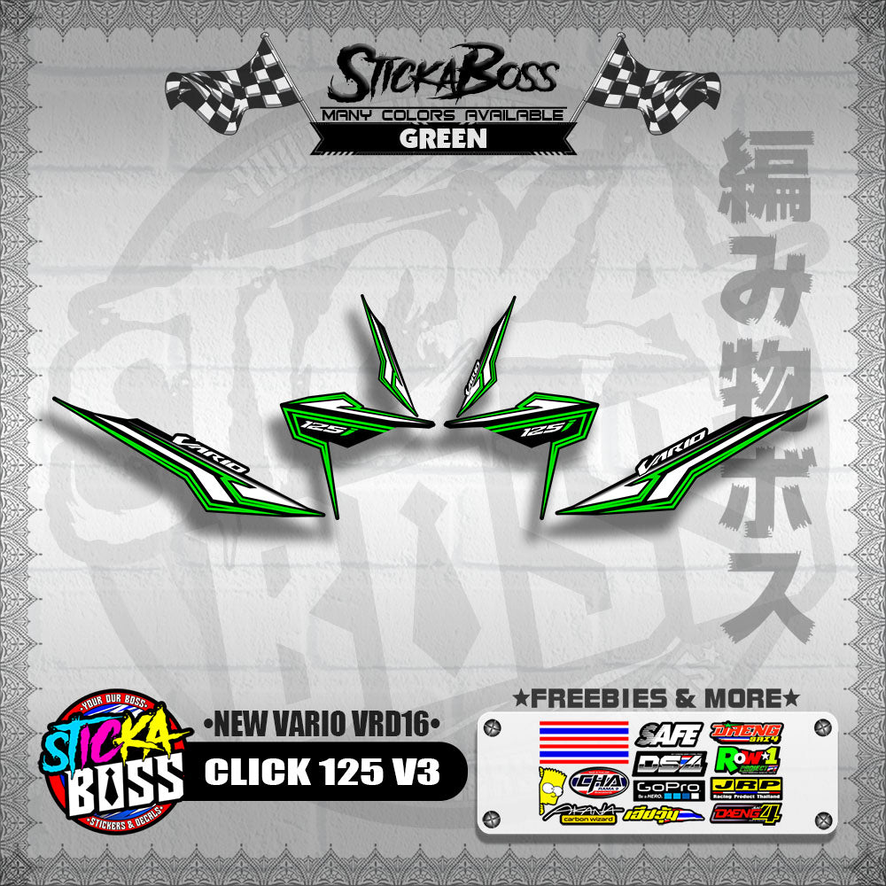 CLICK 125 V3 DECALS ( NEW VARIO VRD16 ) [ PREMIUM GLOSSY LAMINATED ]【WITH FREEBIES】