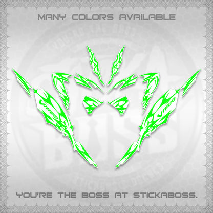 CLICK 125 V4 VARIO FOR WHITE DECALS (2026 TRIBAL LIGHTNING DESIGN) STICKER KITS BY STICKABOSS