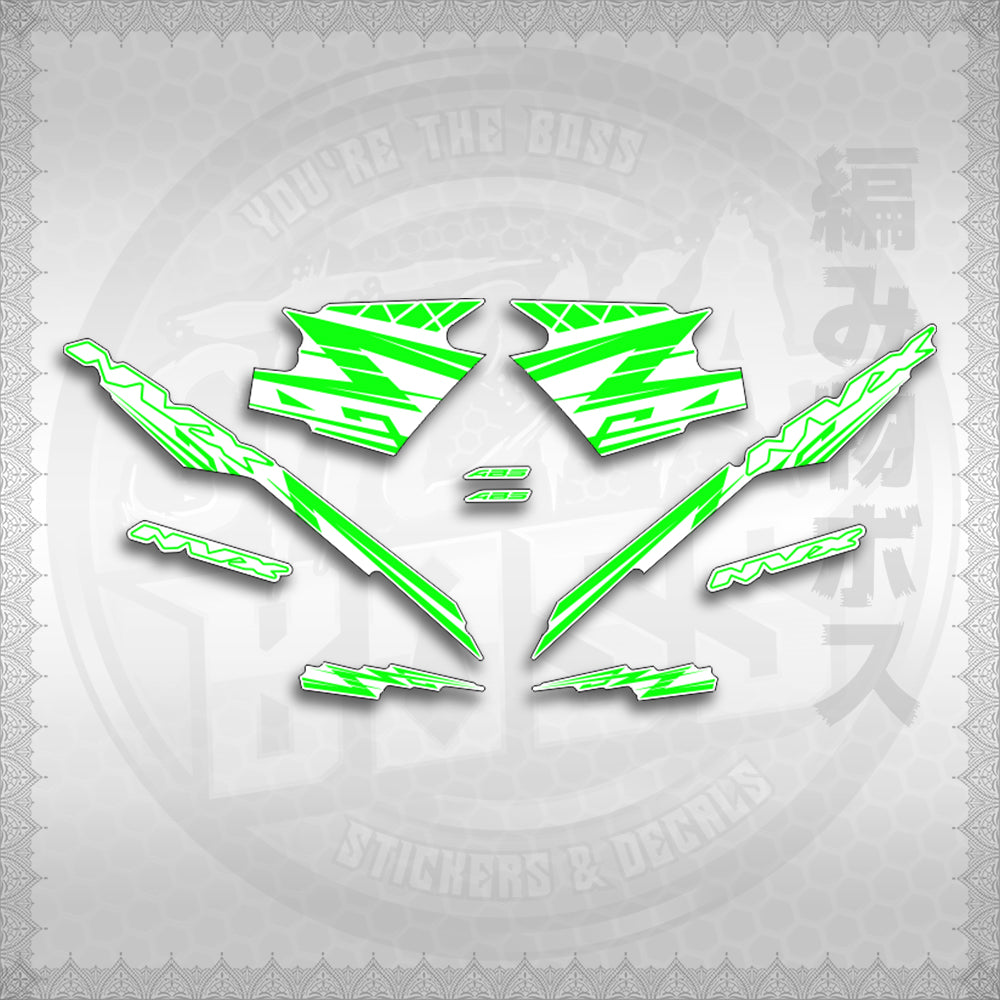 STICKER DECALS for AEROX V3 ALPHA TURBO INDO FOR WHITE (AV314ARV9SE) By STICKABOSS (SOFIE LAMINATED WATERPROOF)