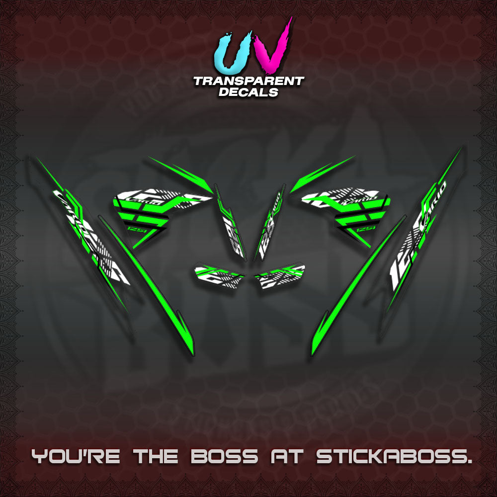 CLICK V2 VARIO UV TRANSPARENT DECALS (2026 SHARP LINES 01)STICKER DECALS By STICKABOSS