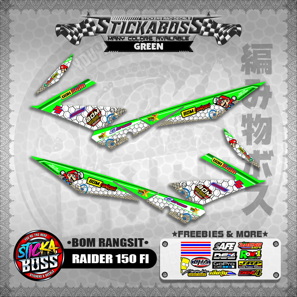RAIDER 150 FI INDO DECALS ( BOM RANGSIT )【WITH FREEBIES】