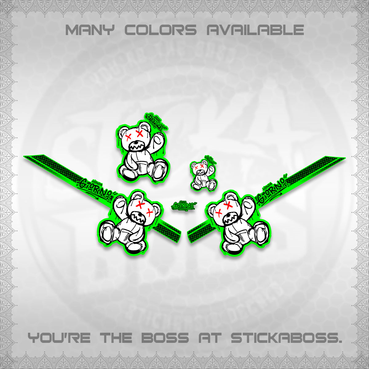 GIORNO 125 DECALS (2026 TEDDY LUX DESIGN) STICKER DECALS BY STICKABOSS