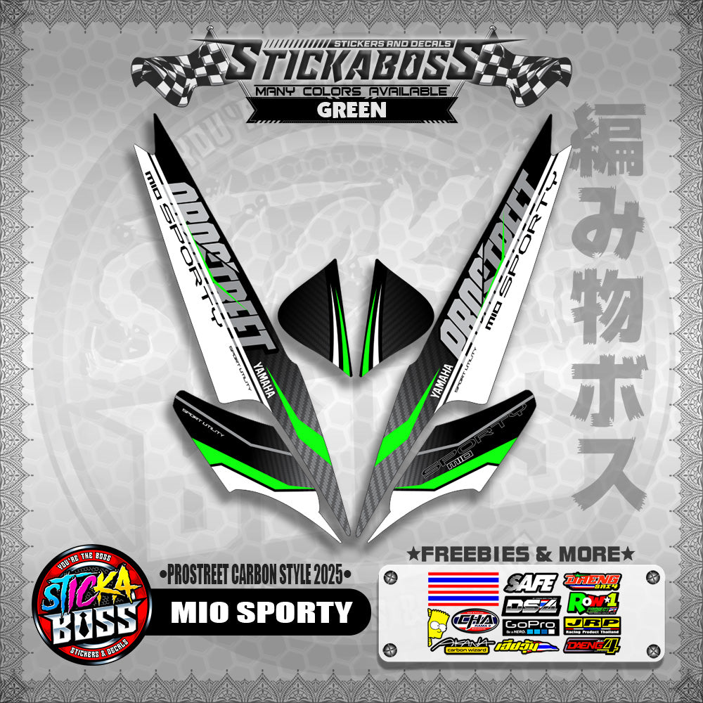 MIO SPORTY STICKER DECALS ( PROSTREET CARBON STYLE 2025 )【WITH FREEBIES】
