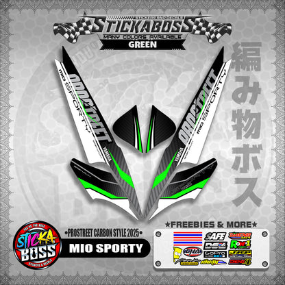 MIO SPORTY STICKER DECALS ( PROSTREET CARBON STYLE 2025 )【WITH FREEBIES】